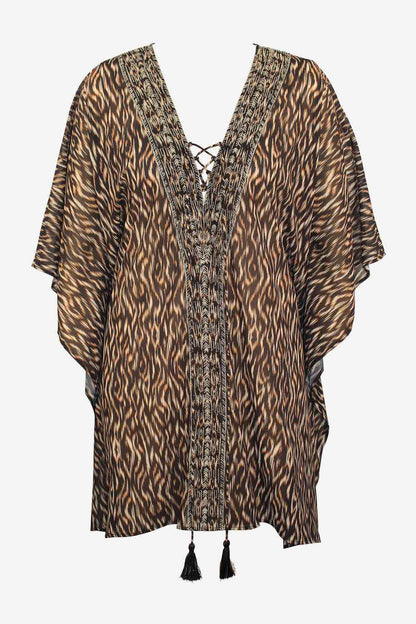 Miraclesuit Black/Multi Topkapi Caftan Swim Cover Up