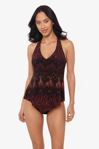 Miraclesuit Brown/Multi Magicsuit Zabra Taylor Tankini Top