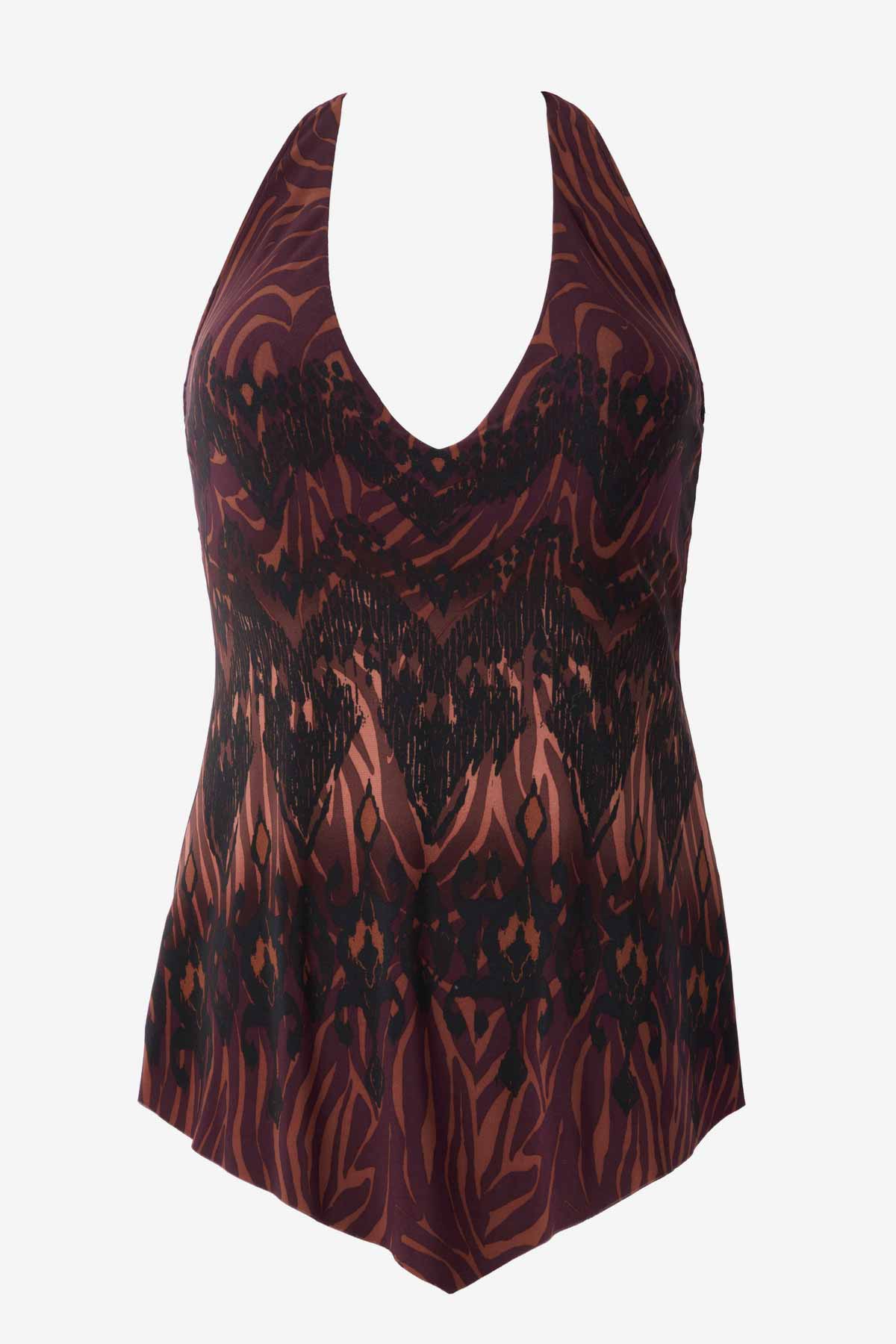 Miraclesuit Brown/Multi Magicsuit Zabra Taylor Tankini Top