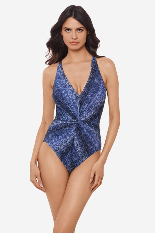 Miraclesuit Blue/Multi Magicsuit Via Roma Drew One Piece Swimsuit