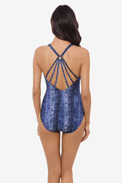 Miraclesuit Blue/Multi Magicsuit Via Roma Drew One Piece Swimsuit