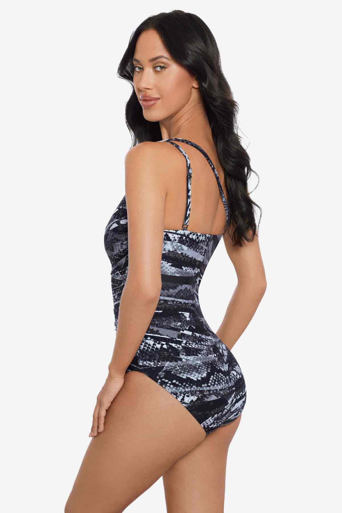 Miraclesuit Black/Grey Magicsuit Za'Atar Charlize One Piece Swimsuit