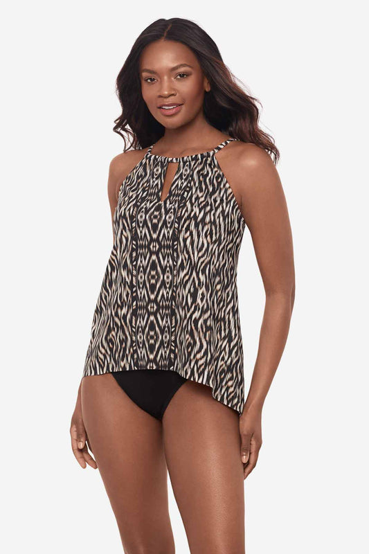 Miraclesuit Black/Multi Topkapi Peephole Tankini Top