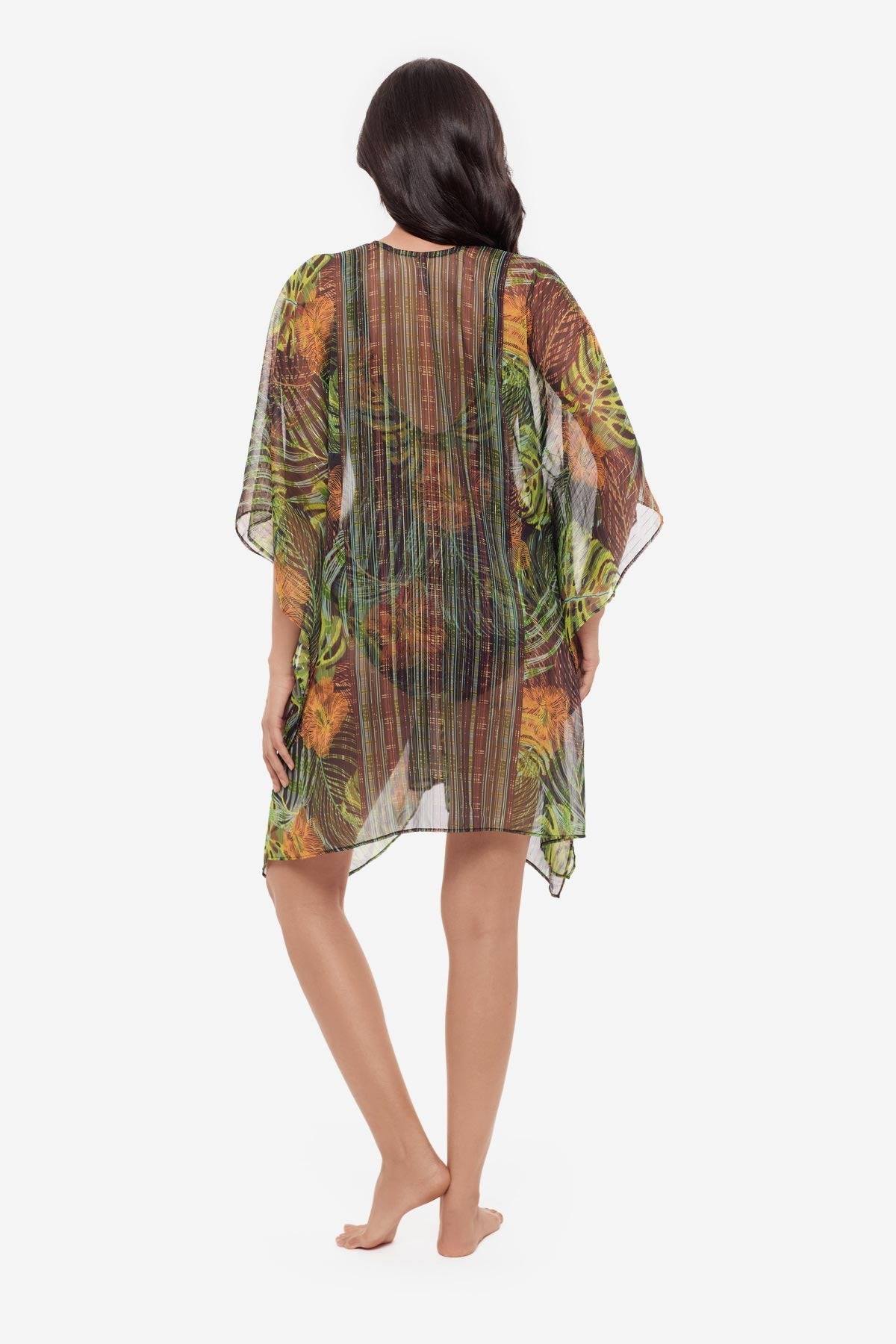 Miraclesuit Black/Multi Caftan Cover Up in Sunset Islet