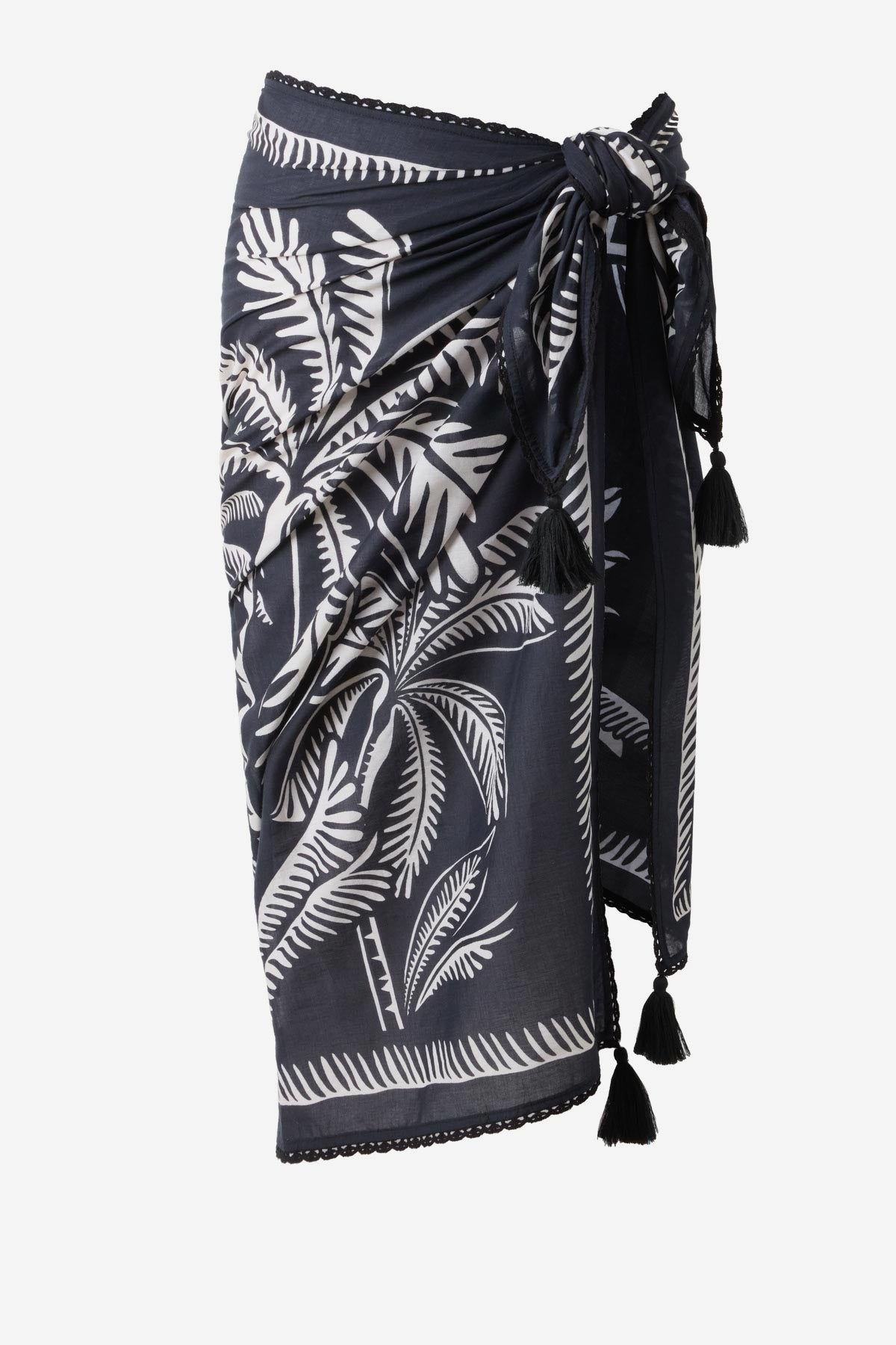 Miraclesuit Black/Multi Magicsuit Hearts Of Palm Pareo Swimwear Cover Up