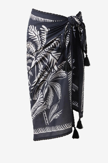 Miraclesuit Black/Multi Magicsuit Hearts Of Palm Pareo Swimwear Cover Up