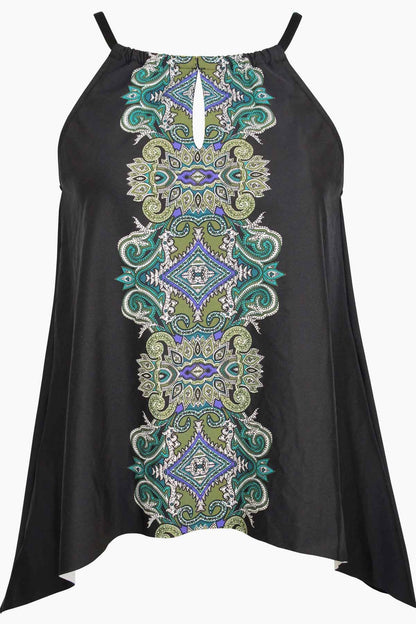 Miraclesuit Black/Multi Precioso Peephole Tankini Top DD-Cup