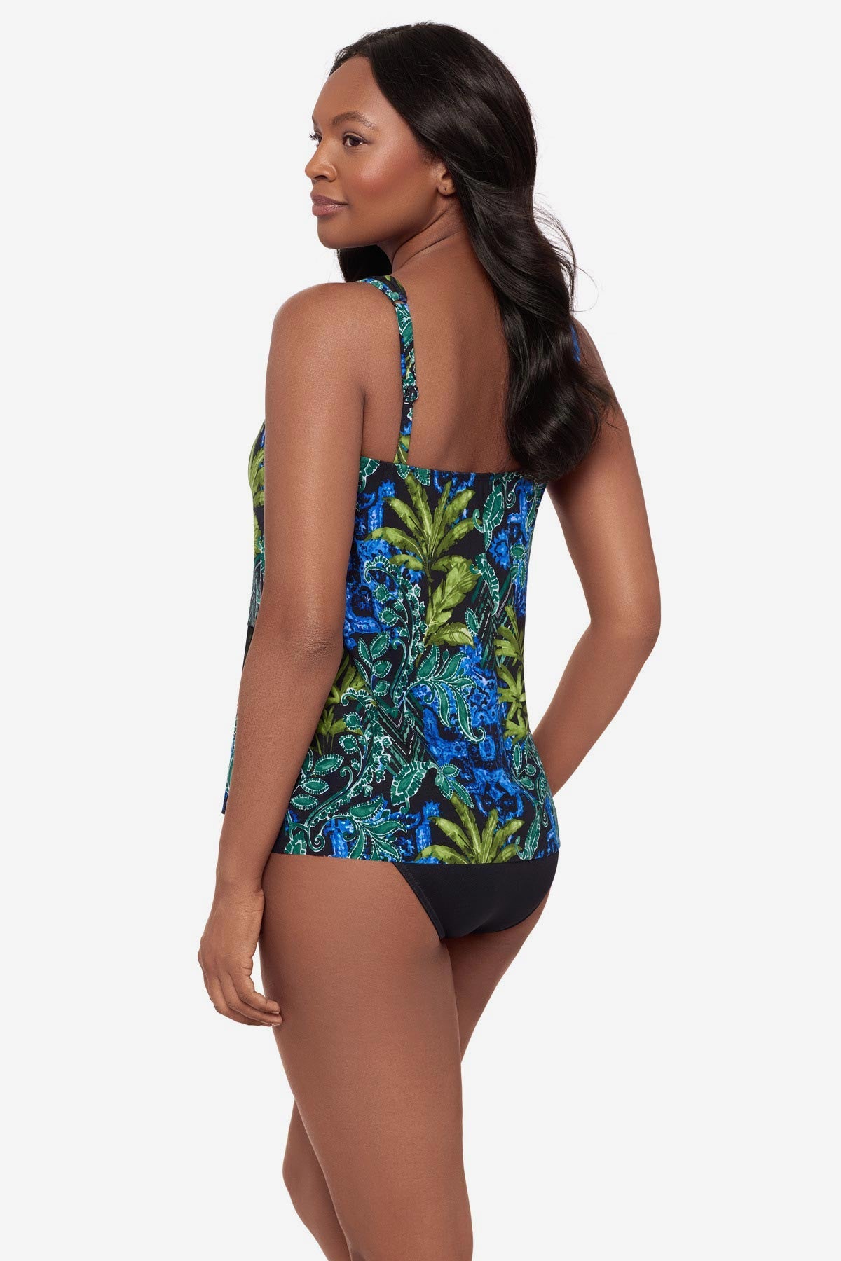 Miraclesuit Black/Multi DD-Cup Mirage Tankini Top in Gasparilla