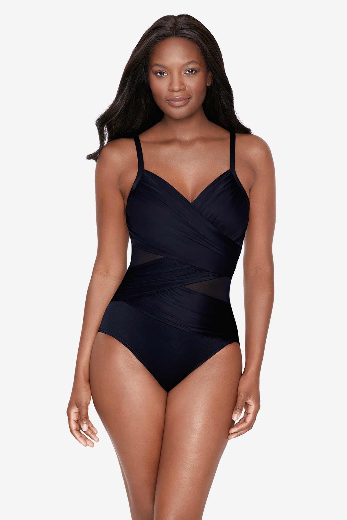 Miraclesuit Black Network Mystify One Piece Swimsuit DD-Cup