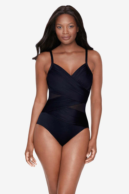 Miraclesuit Black Network Mystify One Piece Swimsuit DD-Cup