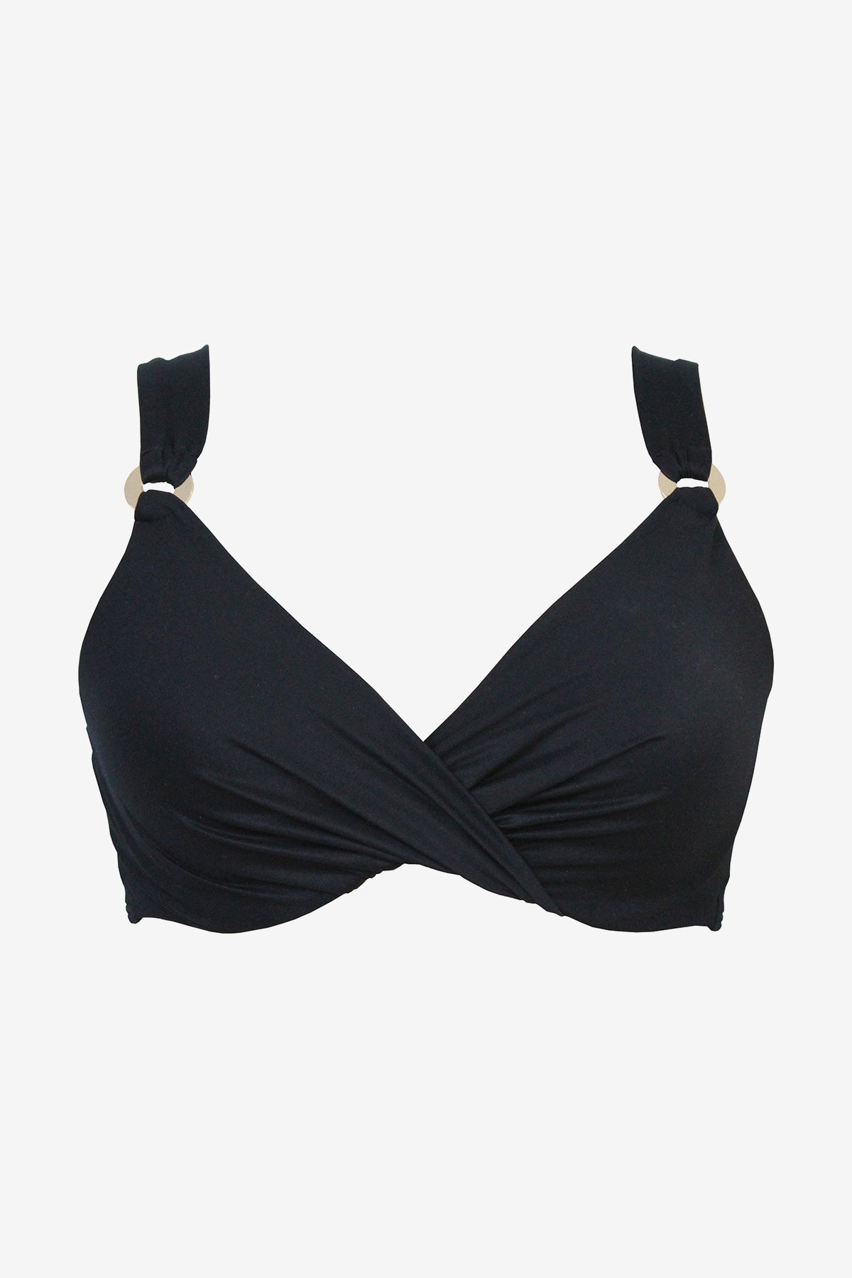 Miraclesuit Black Underwire Plunge Bra Top