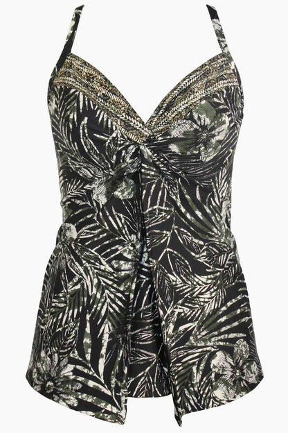 Miraclesuit Black/Multi Zahara Love Knot Tankini Top DD-Cup