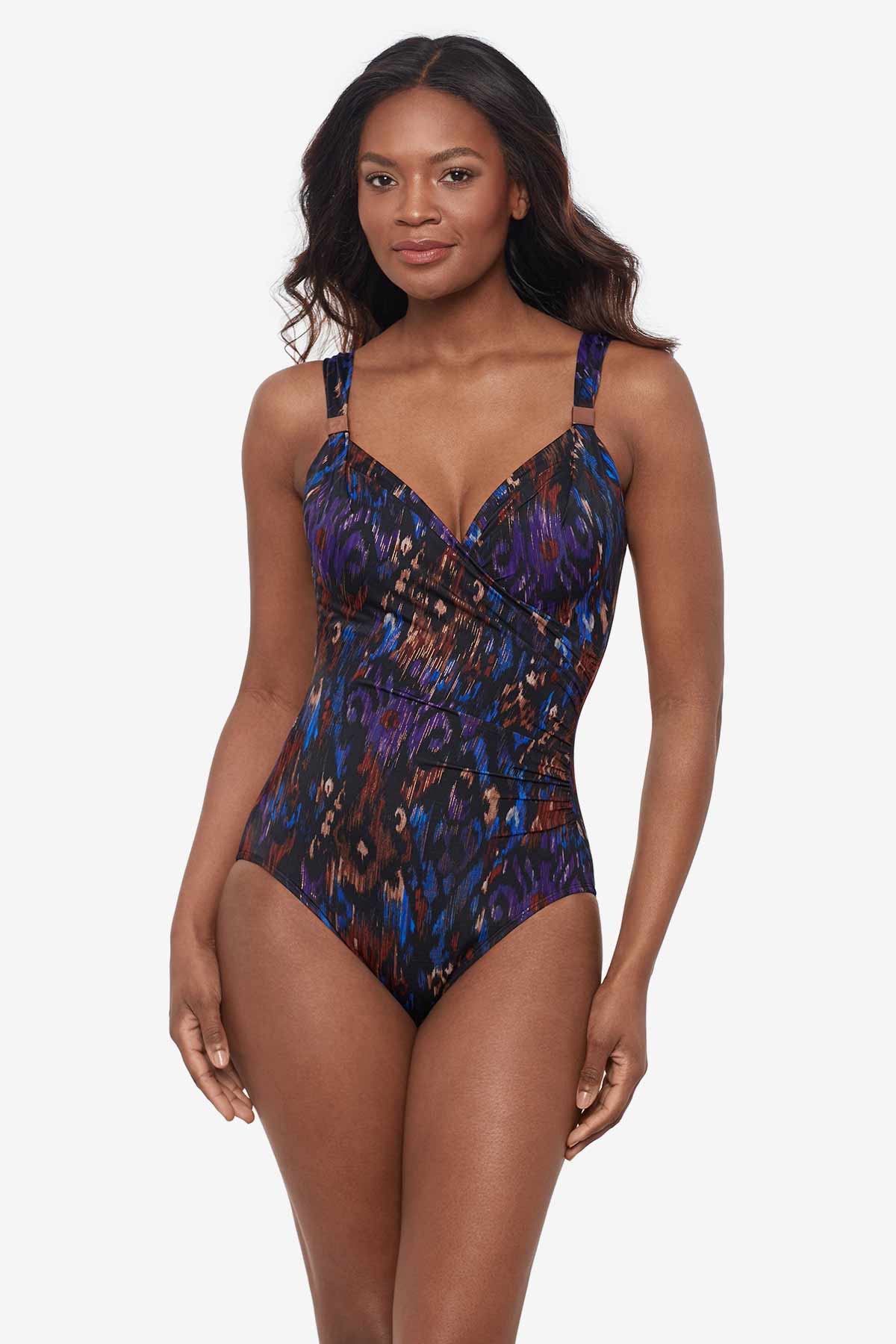 Miraclesuit Black/Multi Tapiz Siren One Piece Swimsuit DD-Cup