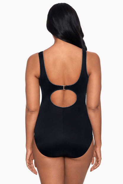 Miraclesuit Black/White Colorblock Touche One Piece Swimsuit DD-Cups
