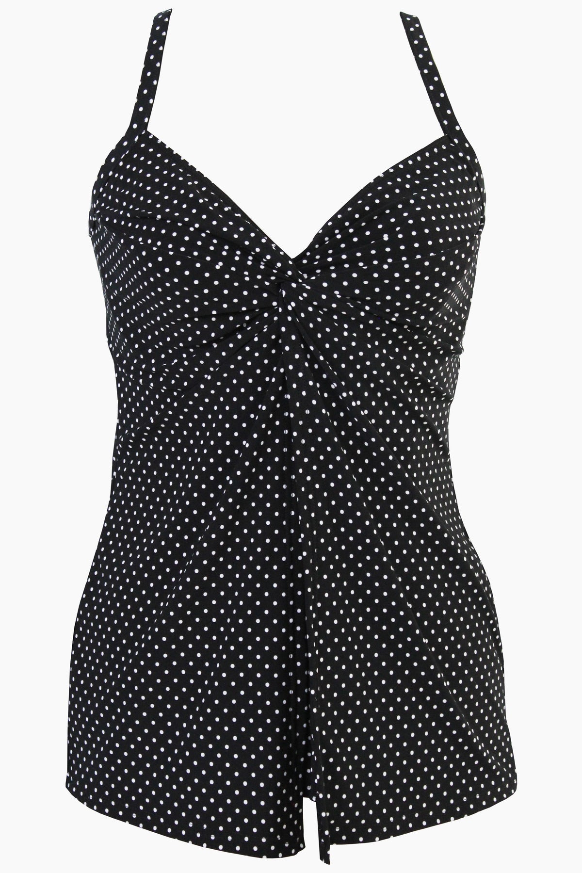 Miraclesuit Black/White Pin Point Love Knot Tankini DD-Cup