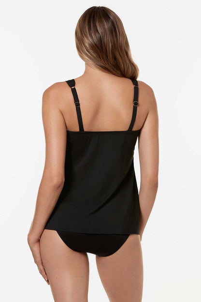 Miraclesuit Black Underwire Plunge Tankini D-DDD Cup