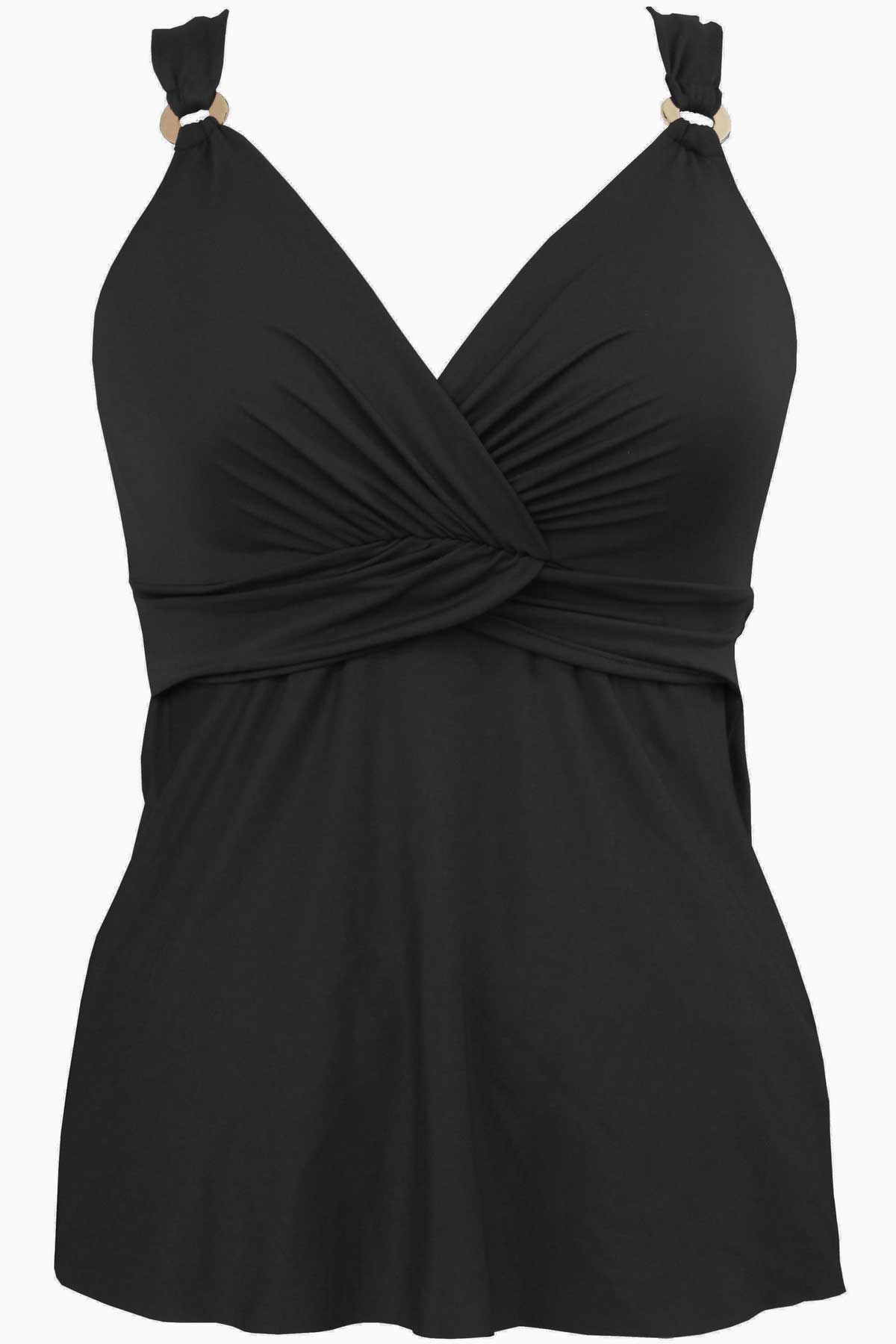 Miraclesuit Black Underwire Plunge Tankini D-DDD Cup