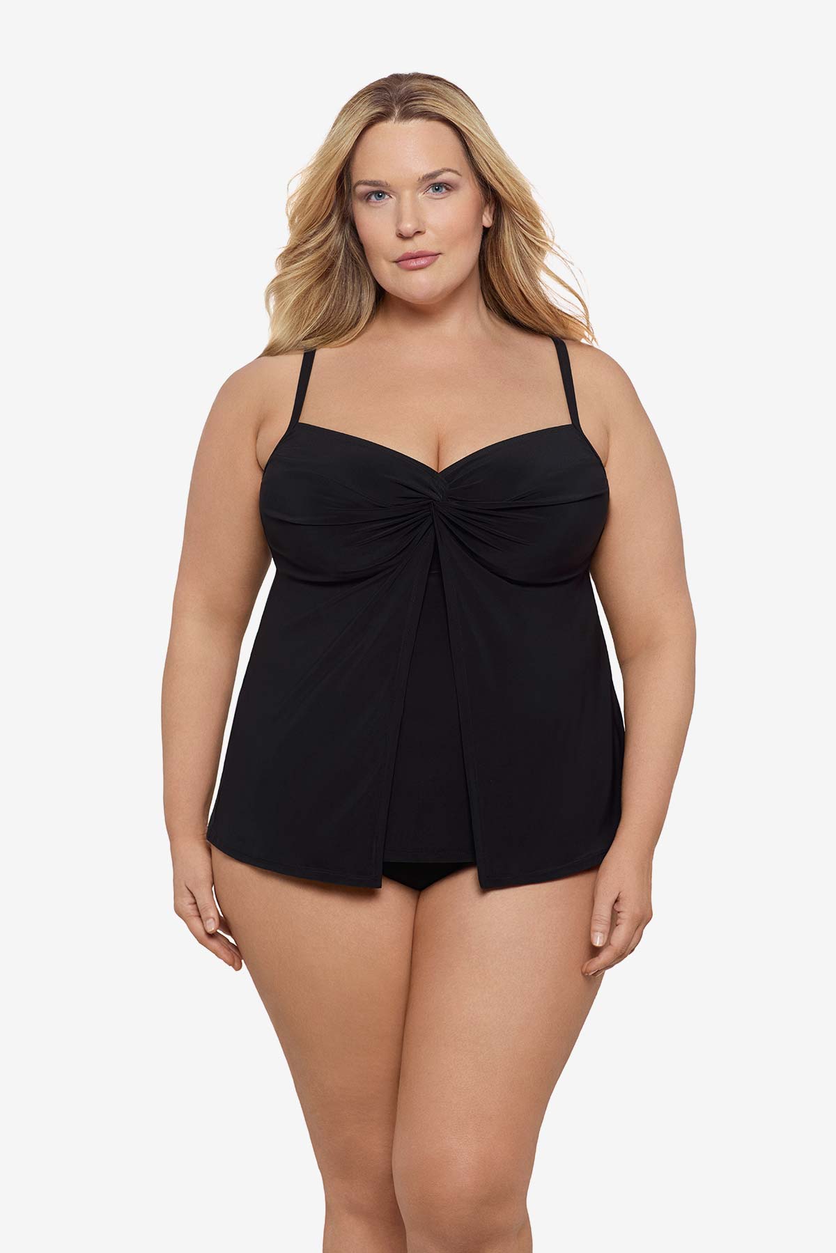 Miraclesuit Black Plus Size Love Knot Tankini