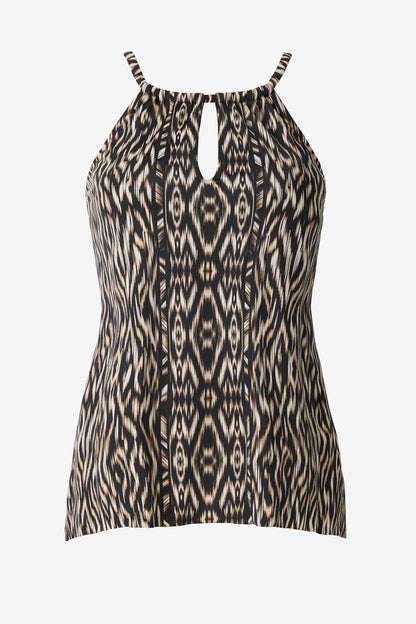 Miraclesuit Black/Multi Plus Size Topkapi Peephole Tankini Top