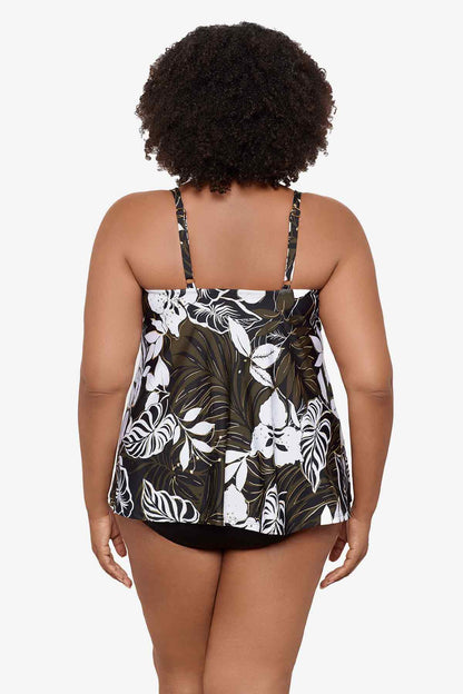 Miraclesuit Black/Multi Plus Size Elle Dorado Love Knot Tankini Top