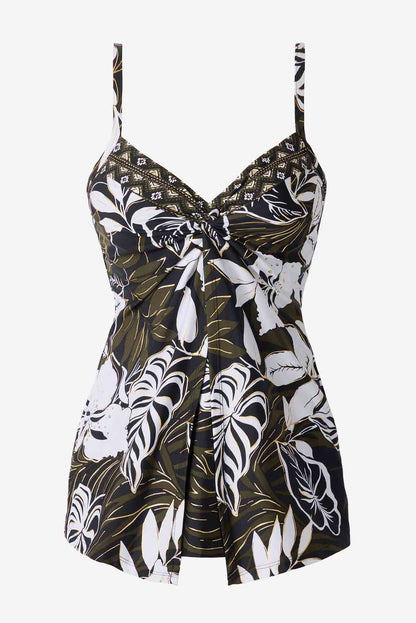 Miraclesuit Black/Multi Plus Size Elle Dorado Love Knot Tankini Top