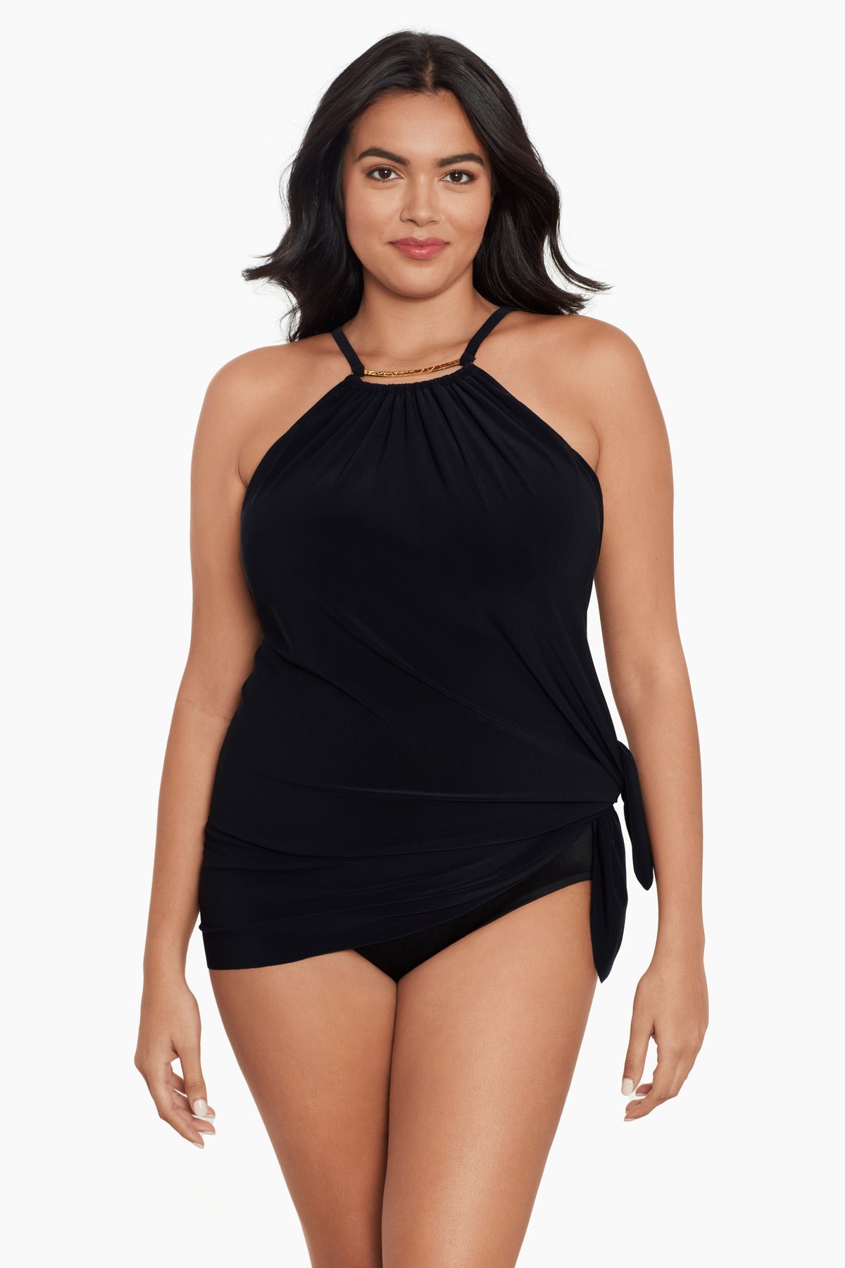 Miraclesuit Black Magicsuit Plus Size Parker One Piece Swim Dress