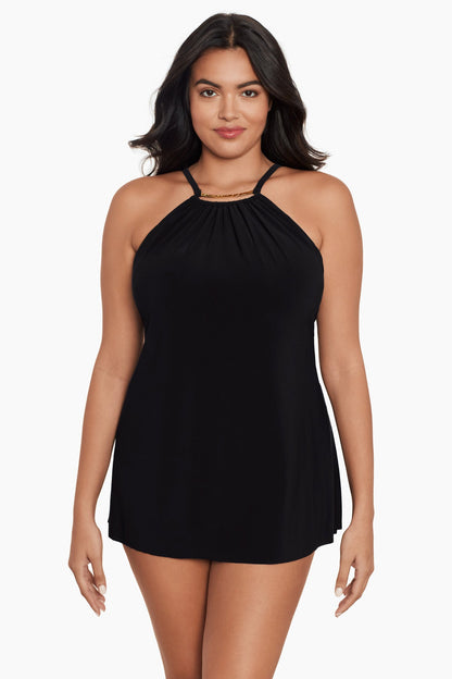 Miraclesuit Black Magicsuit Plus Size Parker One Piece Swim Dress