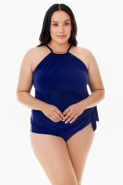 Miraclesuit Black Magicsuit Plus Size Parker One Piece Swim Dress