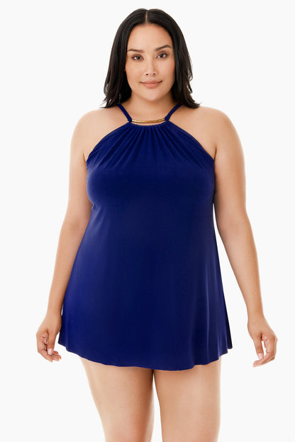 Miraclesuit Black Magicsuit Plus Size Parker One Piece Swim Dress