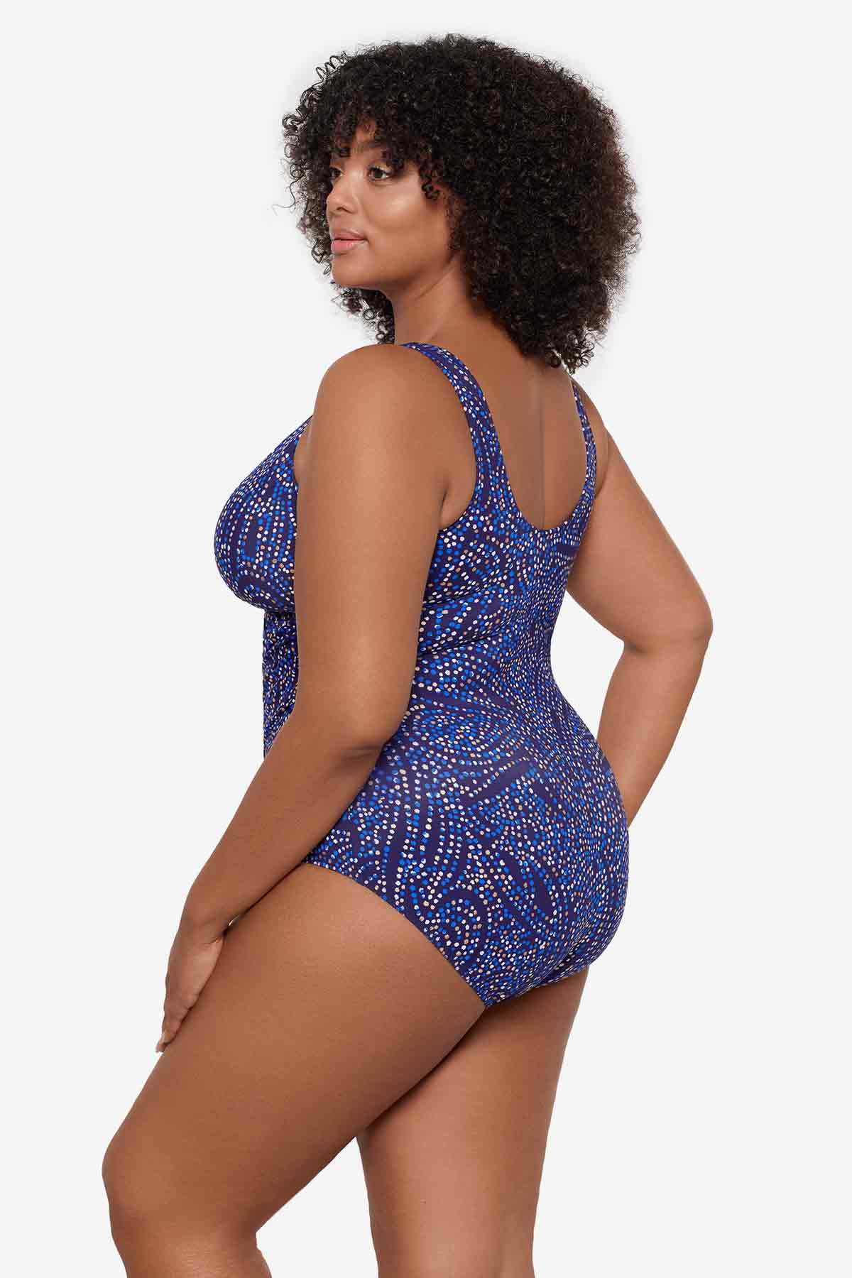Miraclesuit Plum/Multi Plus Size Spotlight Oceanus One Piece Swimsuit