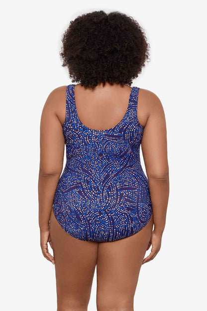 Miraclesuit Plum/Multi Plus Size Spotlight Oceanus One Piece Swimsuit
