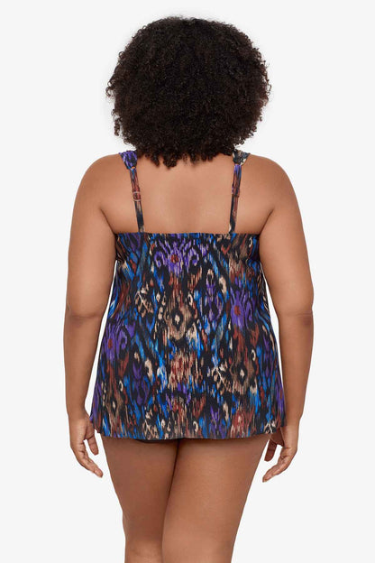 Miraclesuit Black/Multi Plus Size Tapiz Dazzle Tankini Top