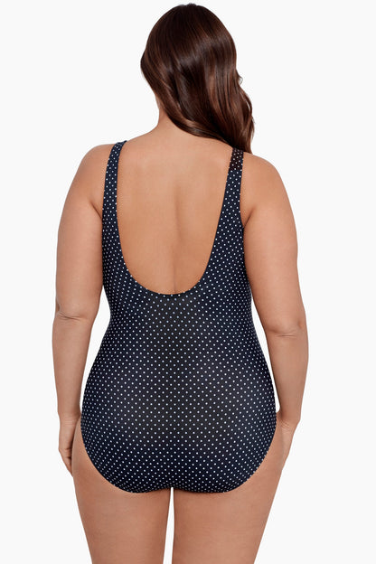 Miraclesuit Black/White Plus Size Pin Point Oceanus One Piece