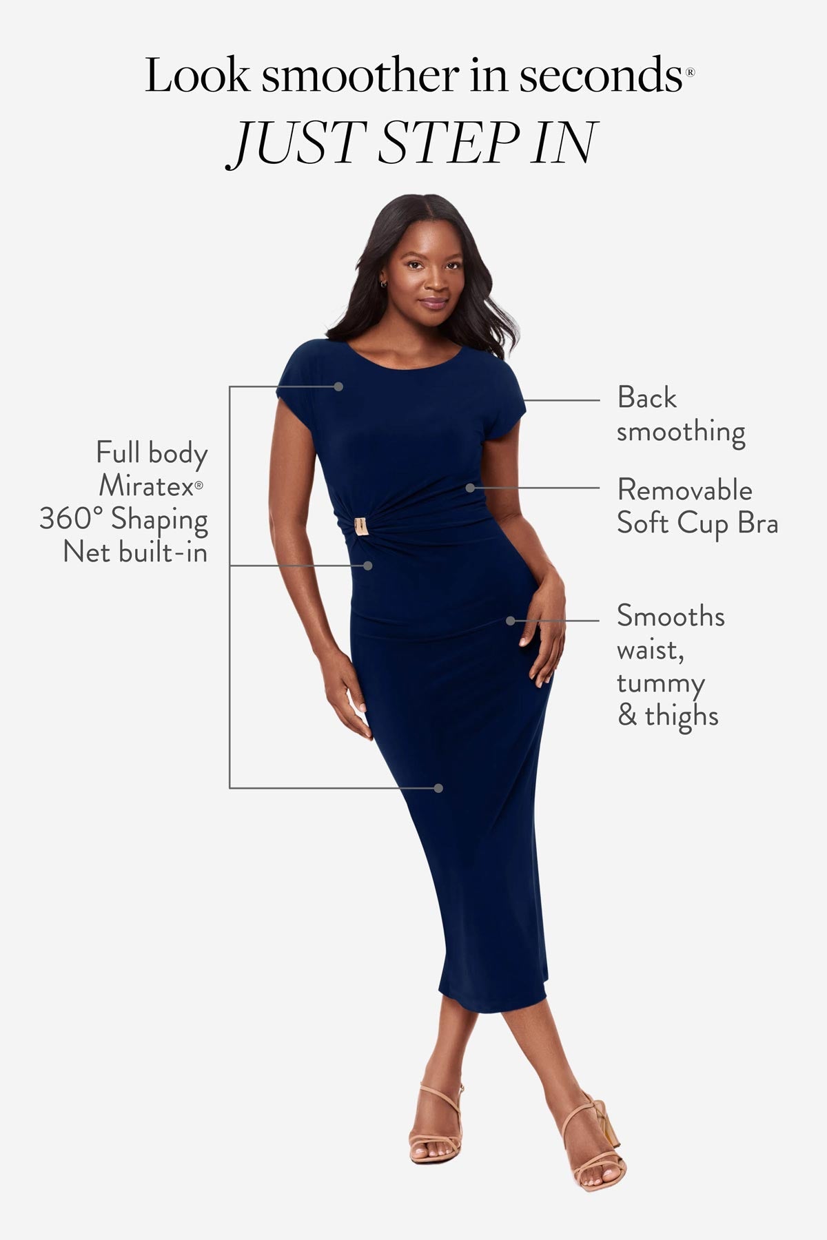 Miraclesuit Navy Body by Isla Shaping Dress in Navy