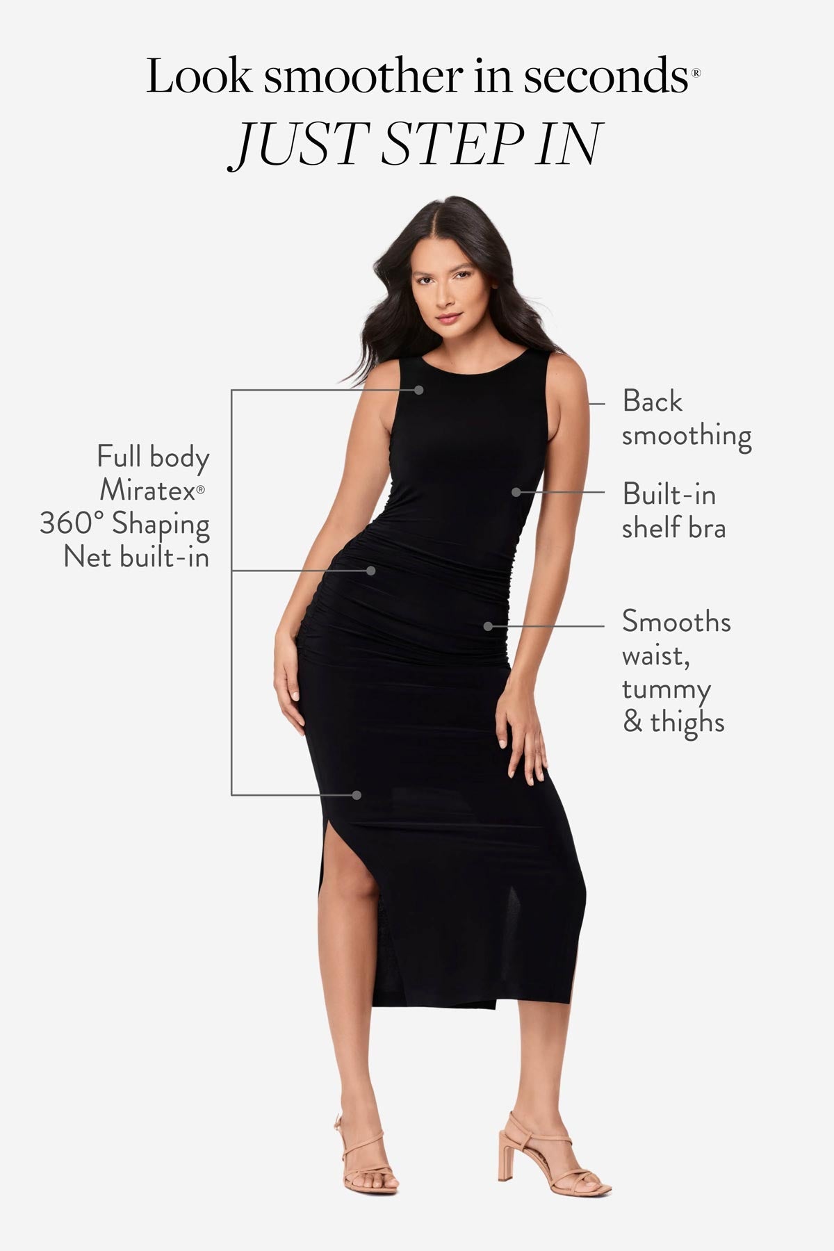 Miraclesuit Black Body by Roxi Shaping Dress in Black