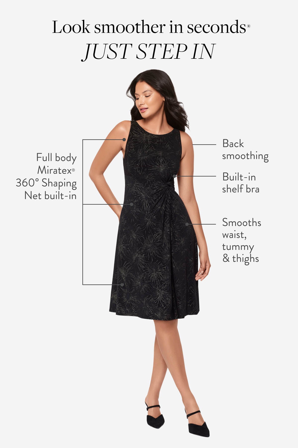 Miraclesuit Skylights Remi Fit & Flair Shaping Dress in Skylights