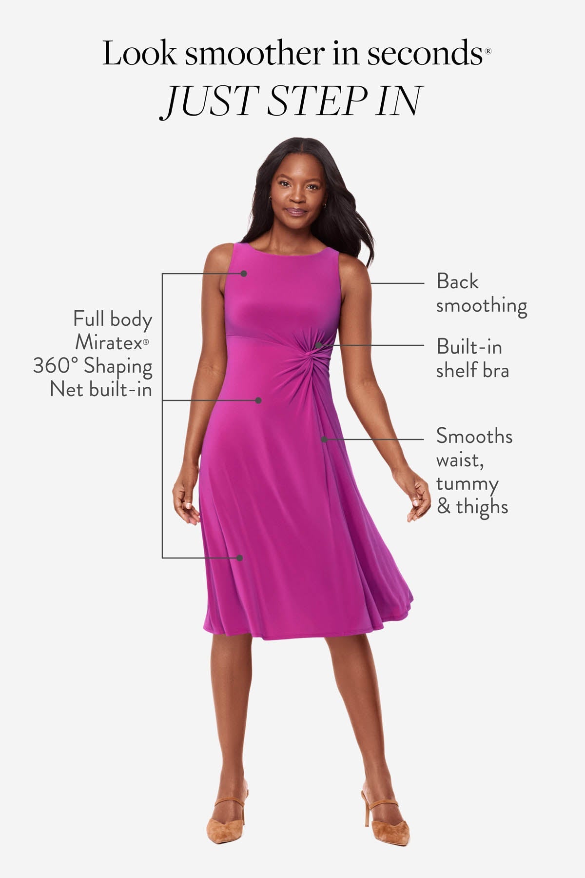 Miraclesuit Framboise Remi Fit & Flair Shaping Dress in Framboise