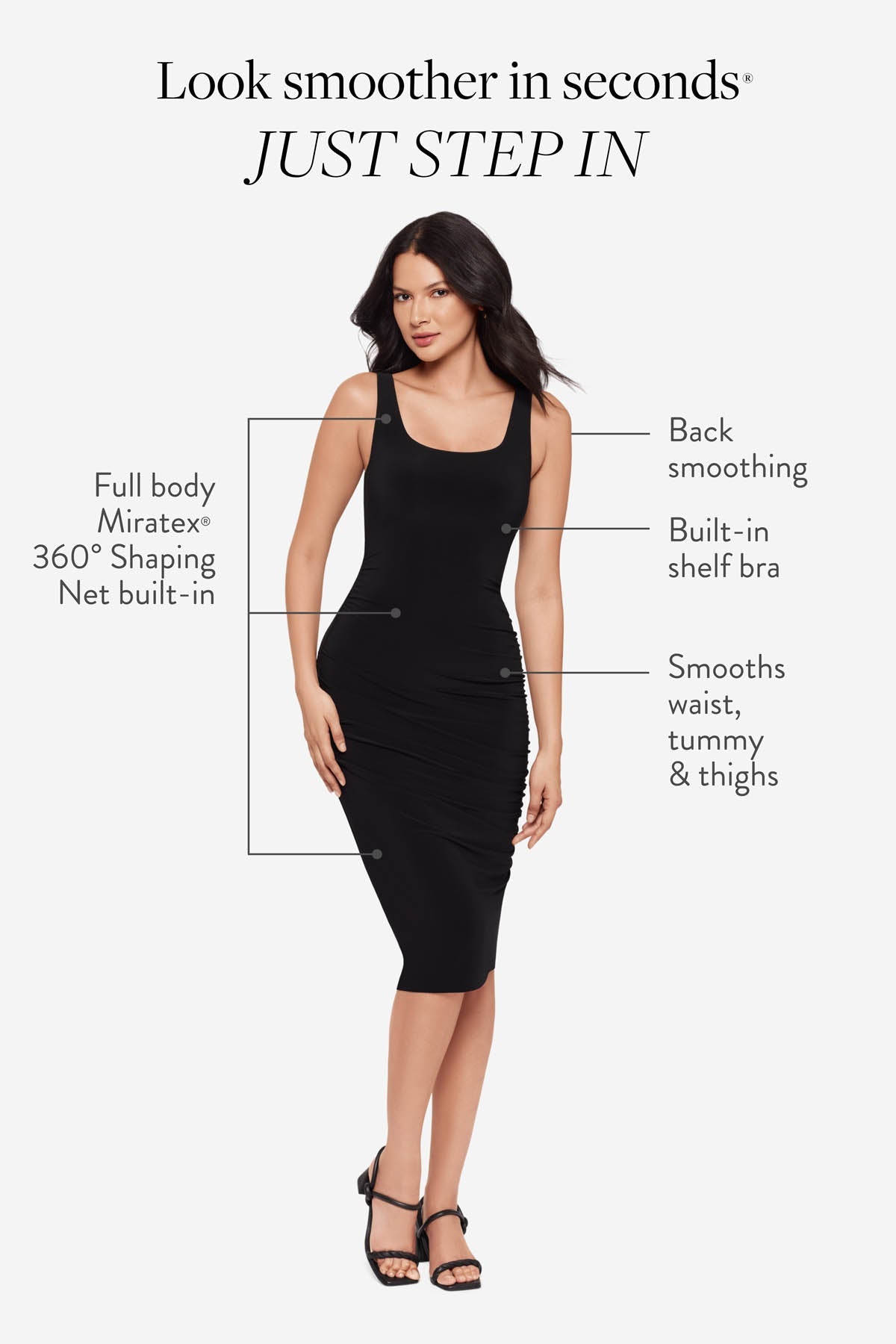Miraclesuit Black Body by Suki Shaping Dress in Black