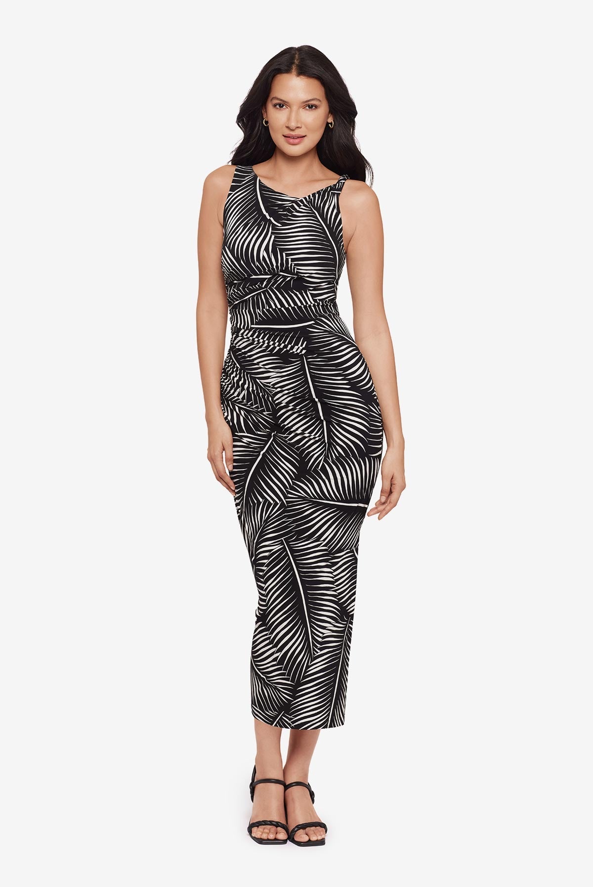 Miraclesuit Black/White Body by Maxi Shaping Dress in Palmera