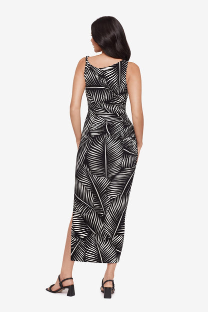 Miraclesuit Black/White Body by Maxi Shaping Dress in Palmera