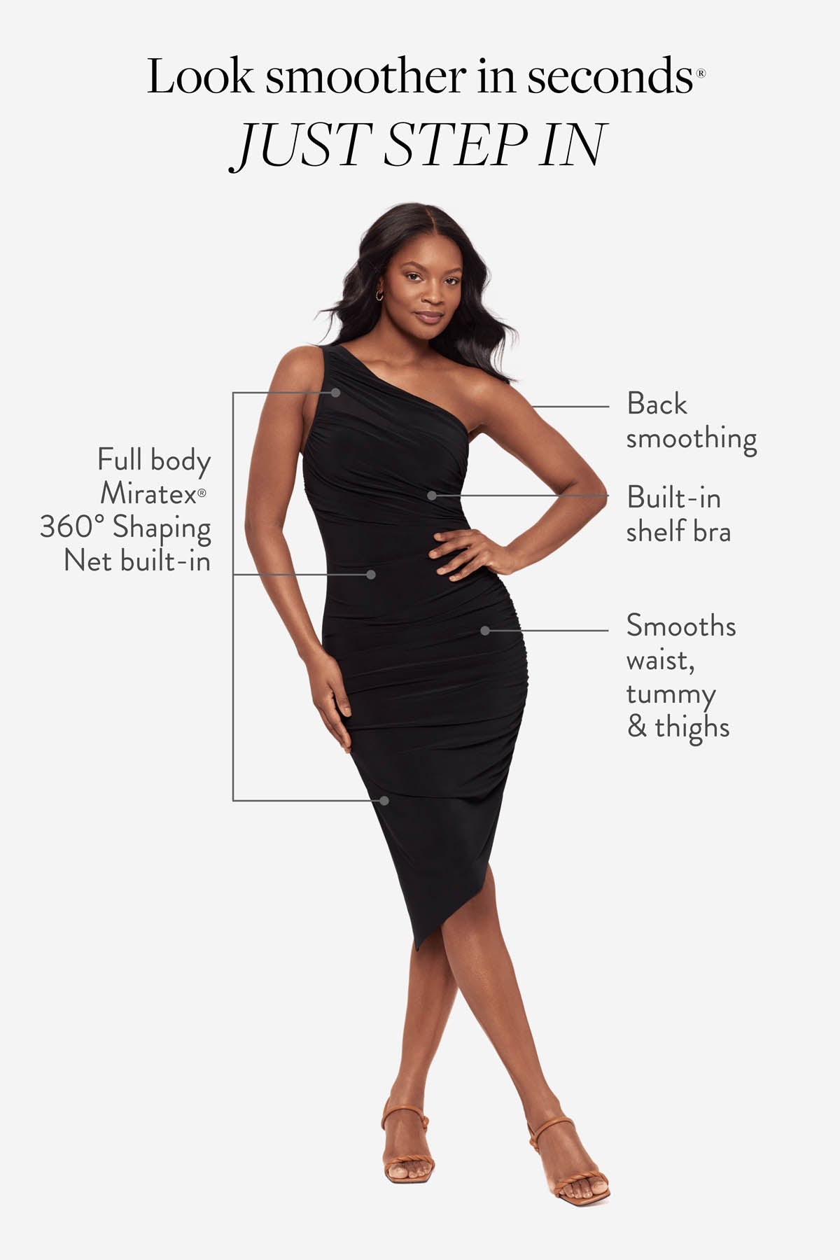 Miraclesuit Black Body by Jeni Shaping Dress in Black