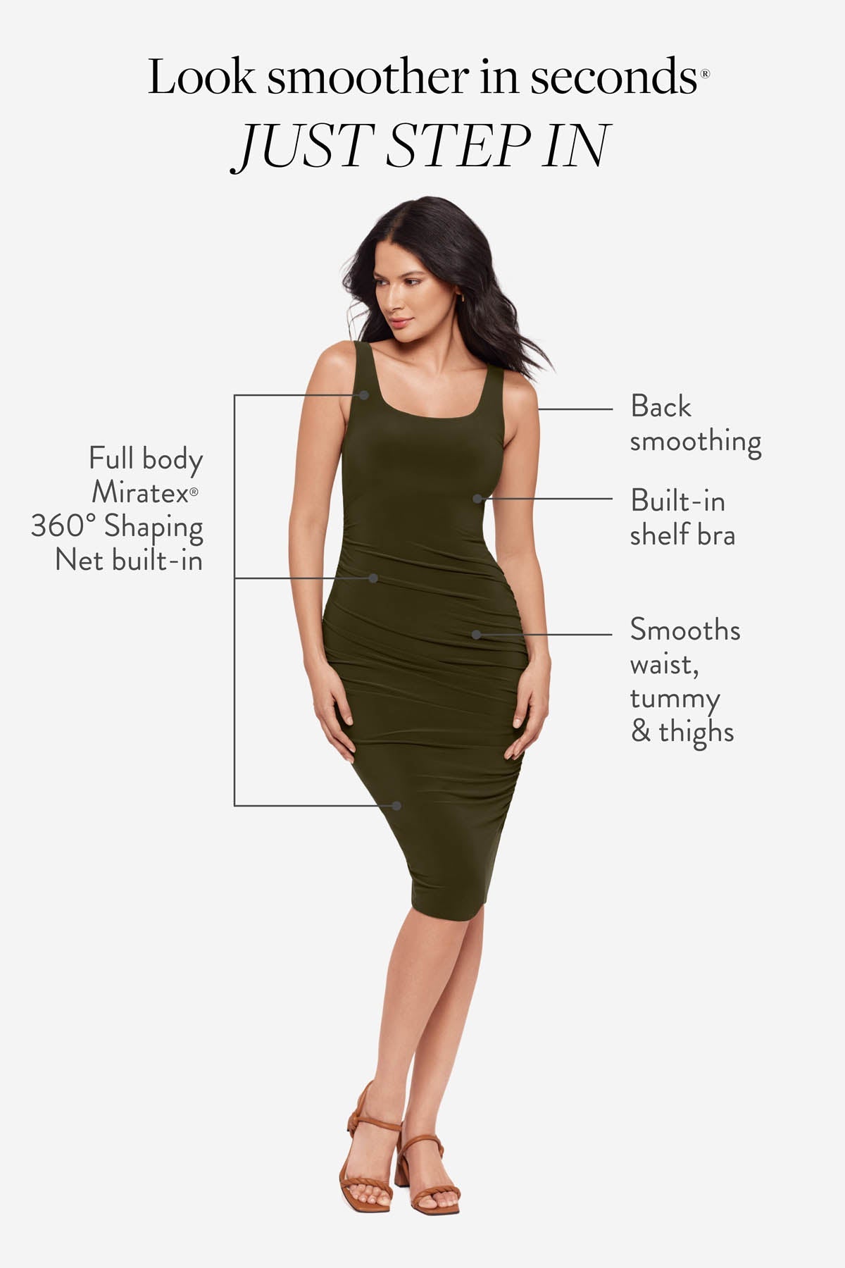 Miraclesuit Nori Body by Suki Shaping Dress in Nori