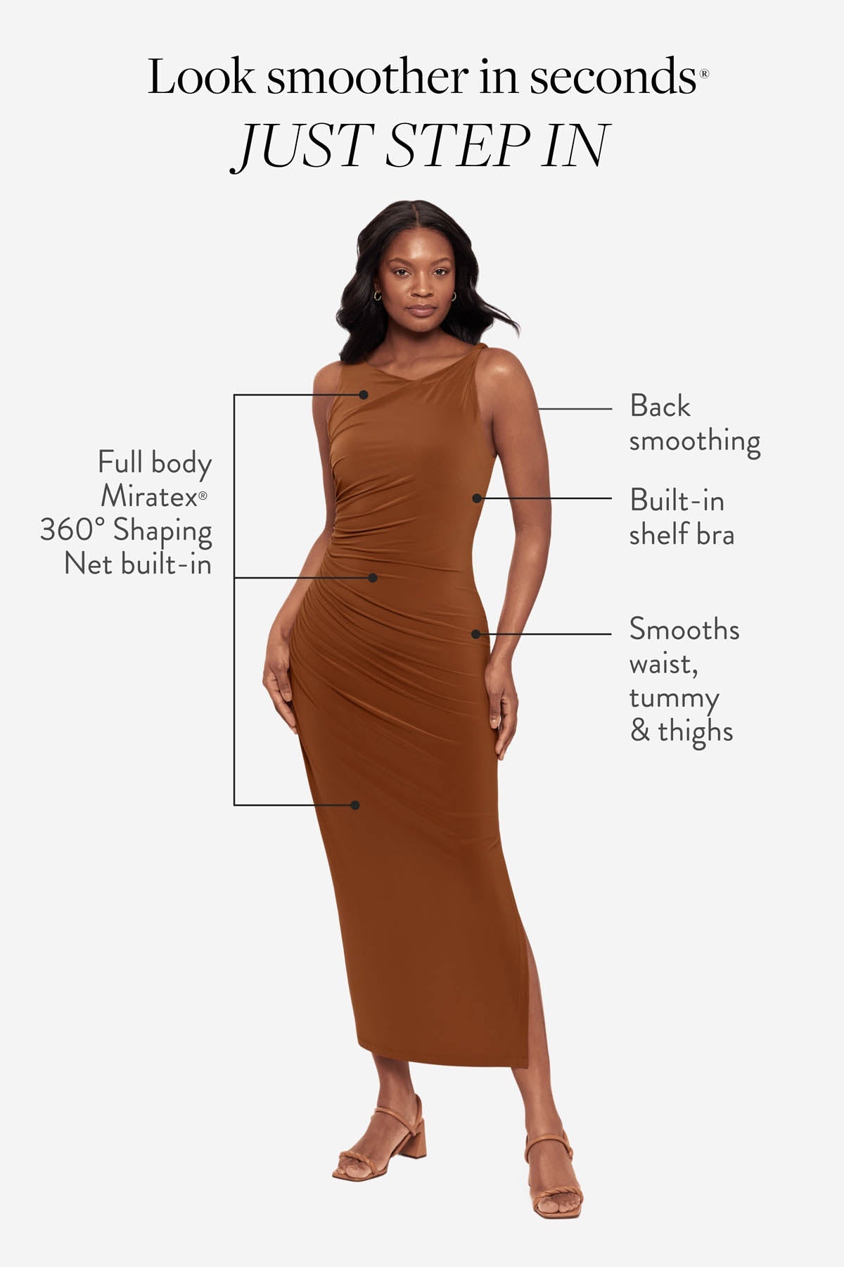 Miraclesuit Bronze Body by Maxi Shaping Dress in Bronze