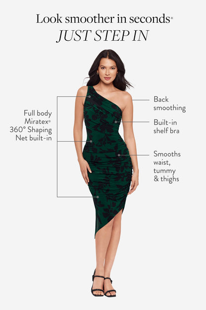 Miraclesuit Black/Multi Body by Jeni Shaping Dress in Petalos