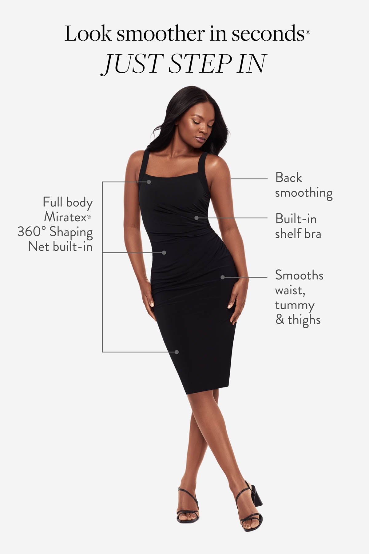 Miraclesuit Black Diva Shaping Dress in Black