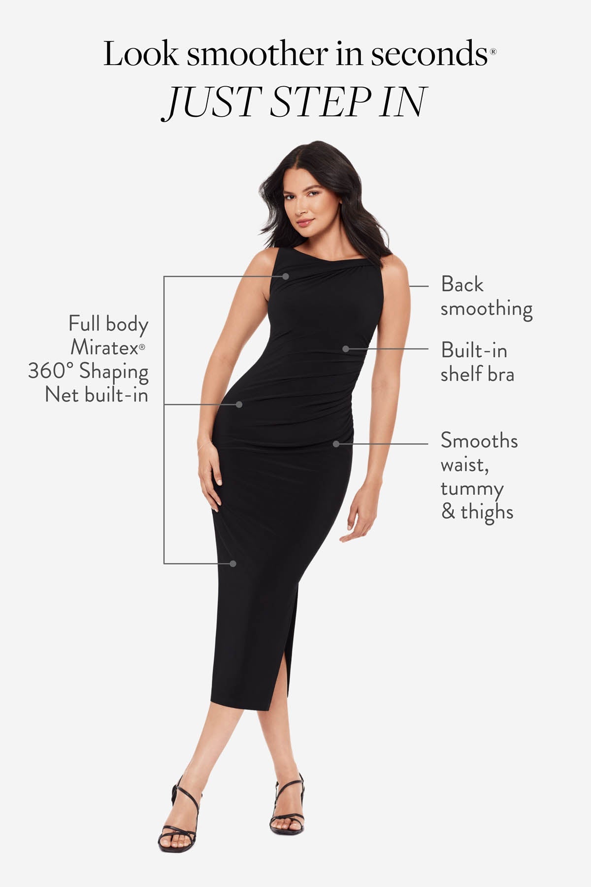 Miraclesuit Black Aria Shaping Dress in Black