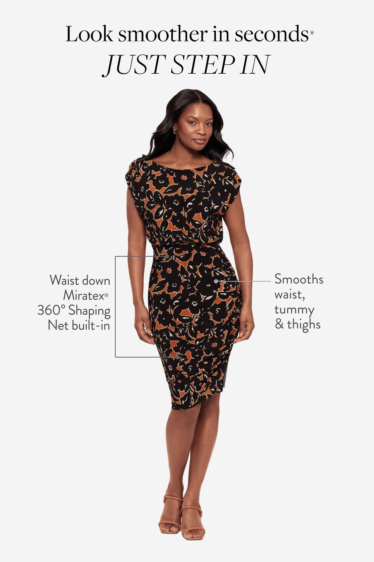 Miraclesuit Black/Multi Body by Bali Shaping Dress in Papeete