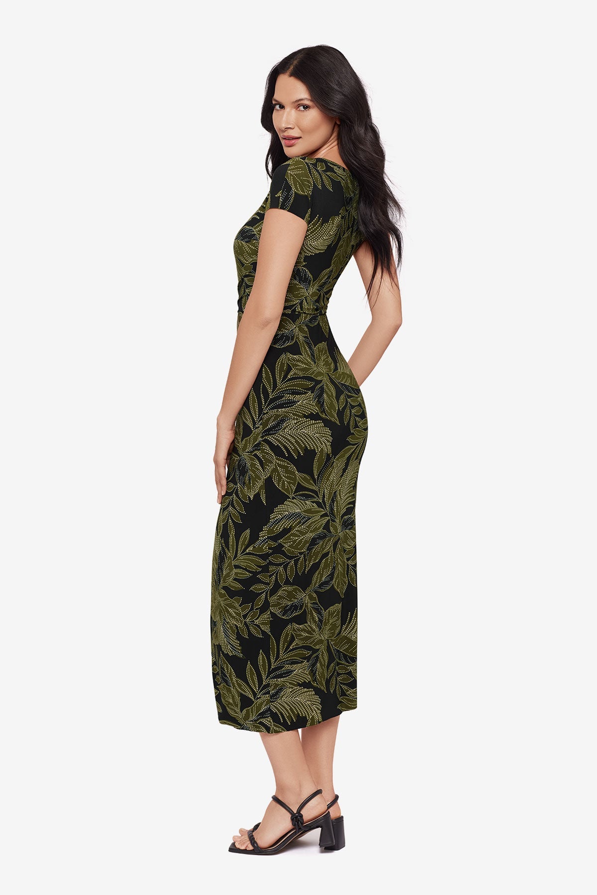 Miraclesuit Black/Multi Body by Loki Wrap Front Shaping Dress in Olive Branch