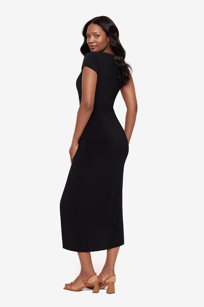 Miraclesuit Black Body by Loki Wrap Front Shaping Dress in Black
