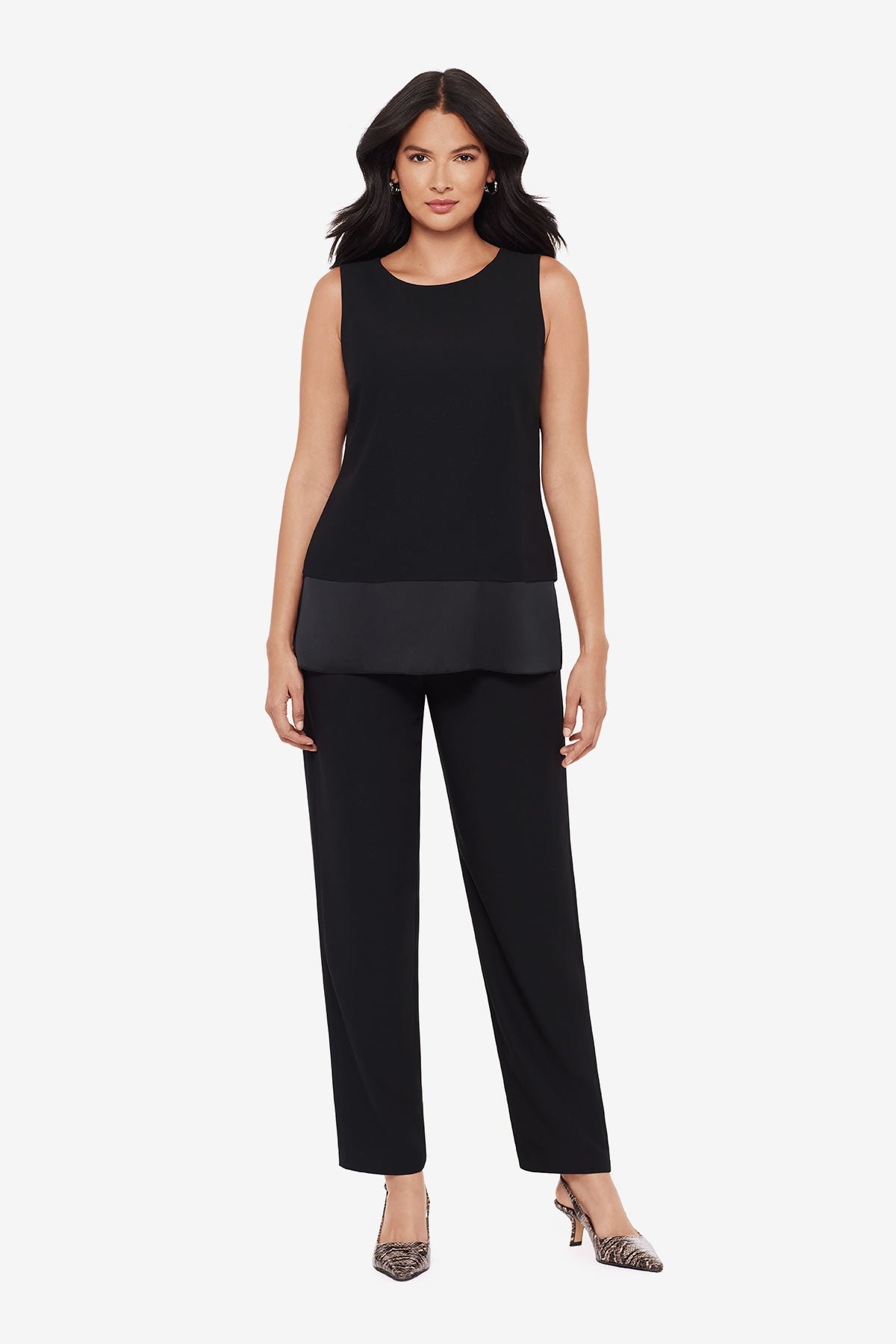 Miraclesuit Black Crepe Layered Tunic in Black